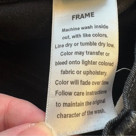 FRAME Denim Le High Flare Black Wash Jeans Womens 30 Lightly Distressed Grunge - Picture 12 of 13